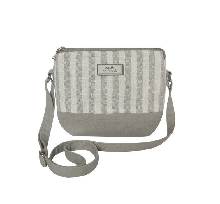 Spring Stripe Messenger Bag - Grey
